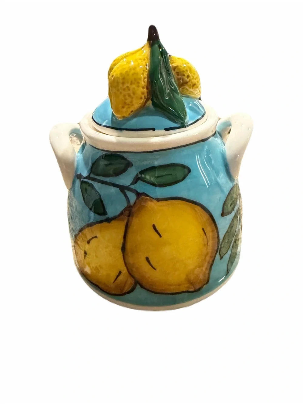 BLUE SKY CLAYWORKS NWT lemon sky sugar lidded jar Dimensions: 4